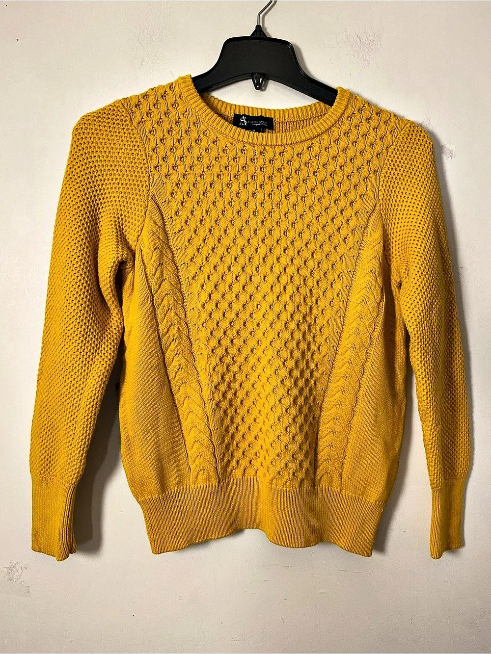 Alison Sheri Fall/ Winter Knit Crewneck Sweater in Yellow Like New